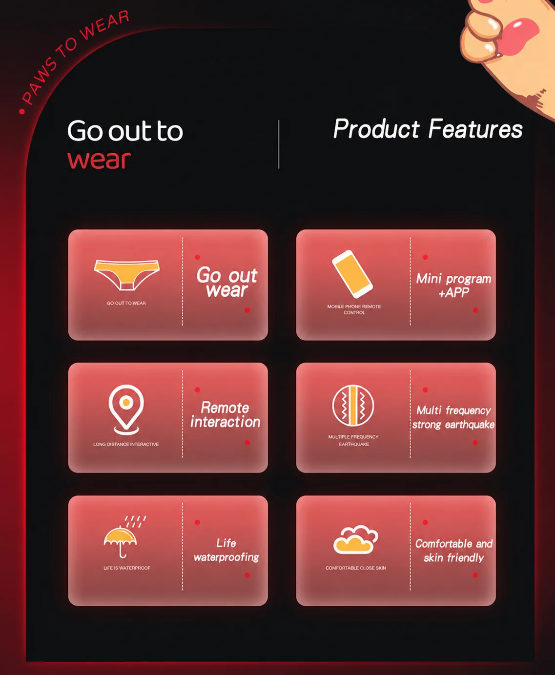 Cat Paw Invisible Wearable Vibrator detail 4