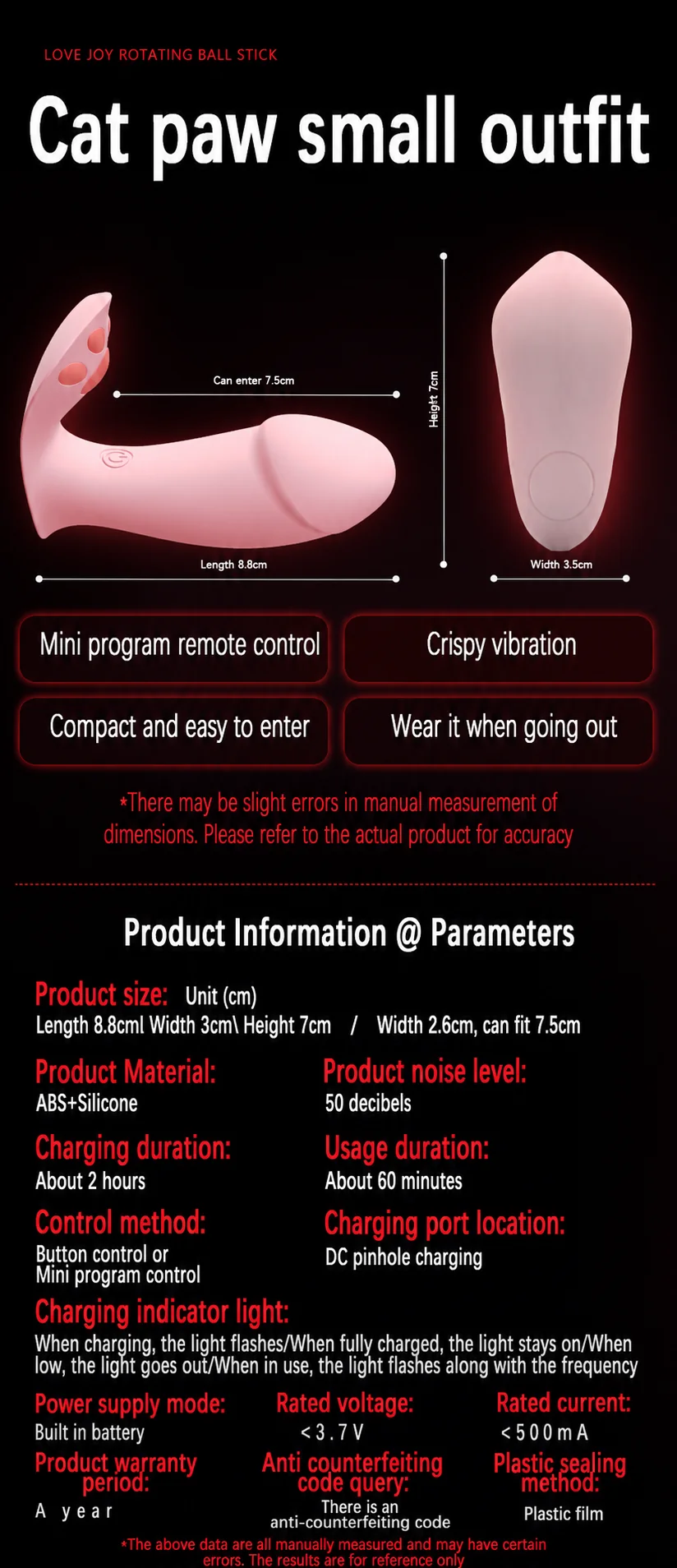 Cat Paw Remote-Control Wearable Vibrator detail 6