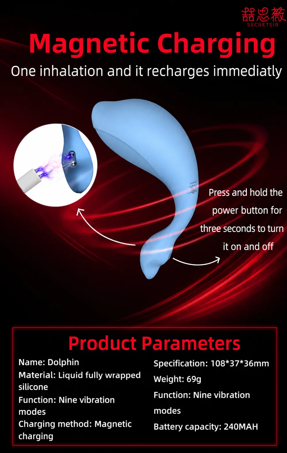 Dolphin Remote-Control Wearable Vibrator detail 9