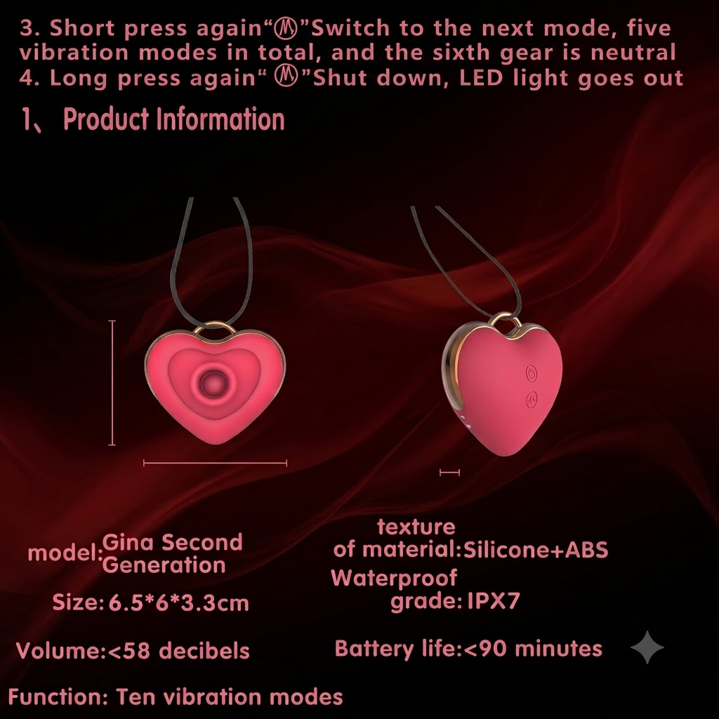 Suction & Spanking 2-in-1 Heart Necklace