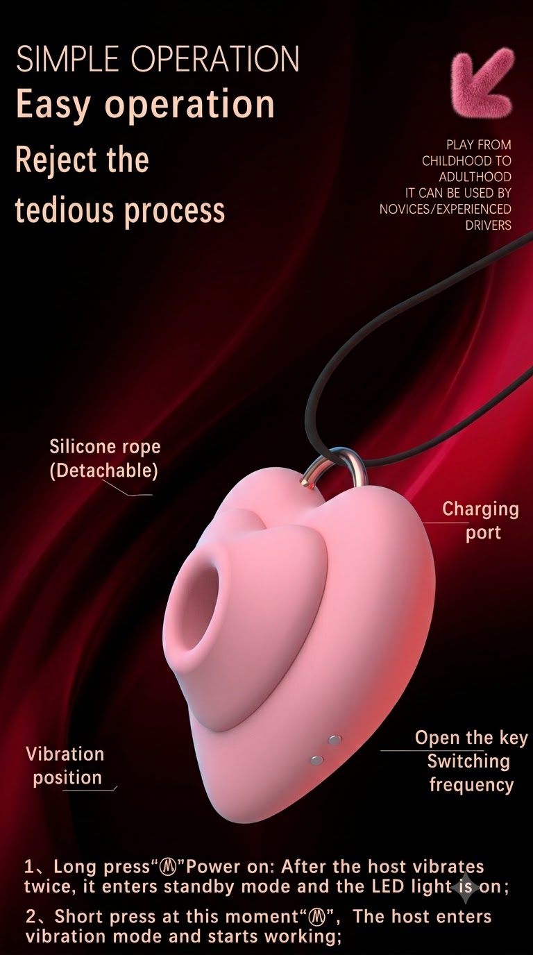 Suction & Spanking 2-in-1 Heart Necklace