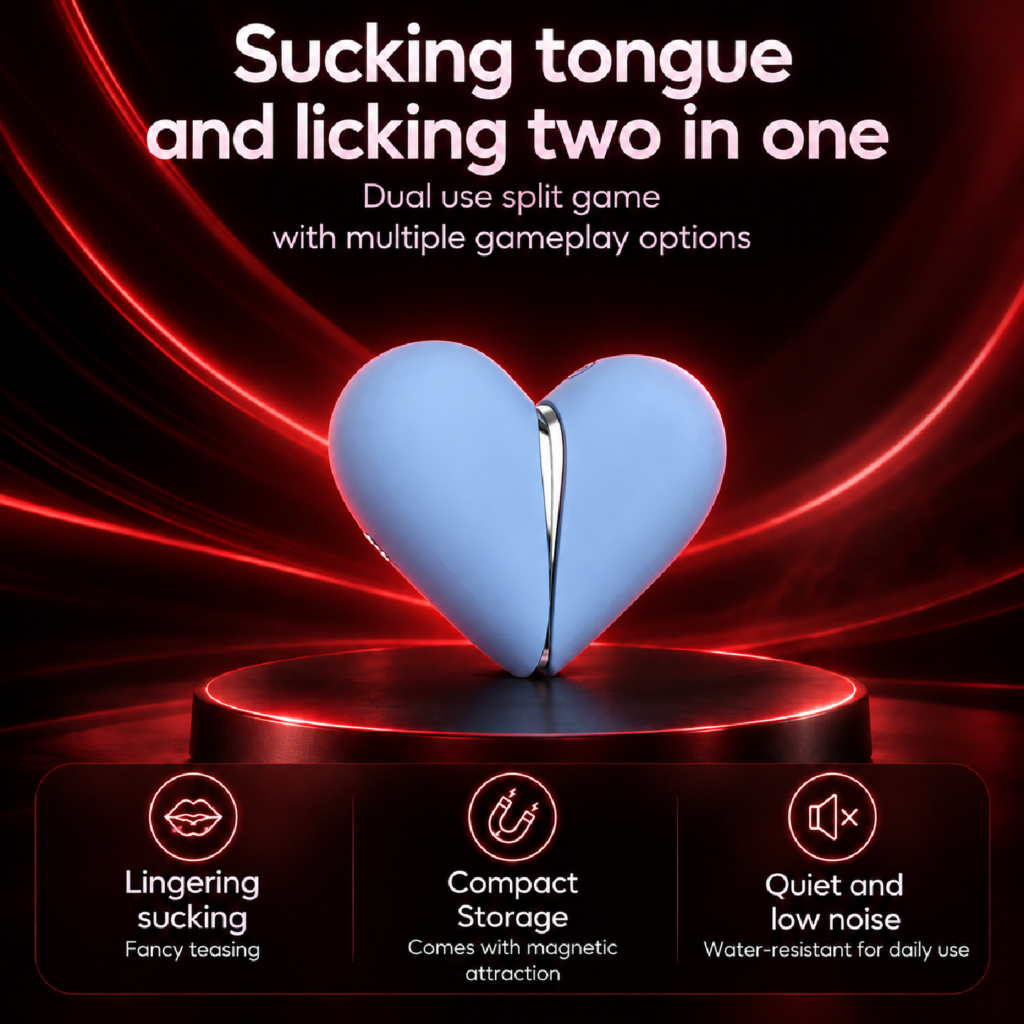 Heart-Shaped Tongue Licking & Suction Massager