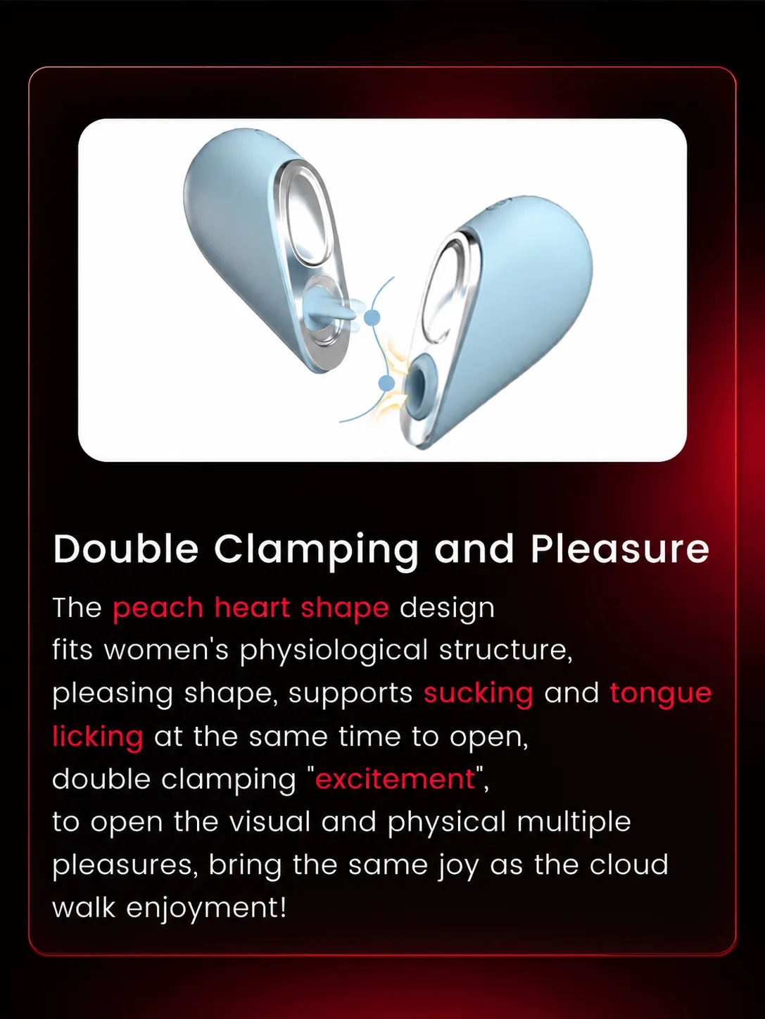 Heart-Shaped Tongue Licking & Suction Massager detail 2