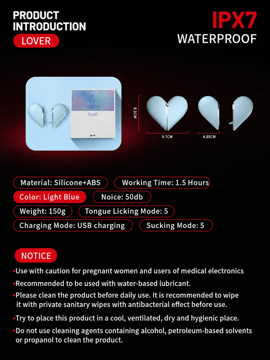 Heart-Shaped Tongue Licking & Suction Massager detail 9